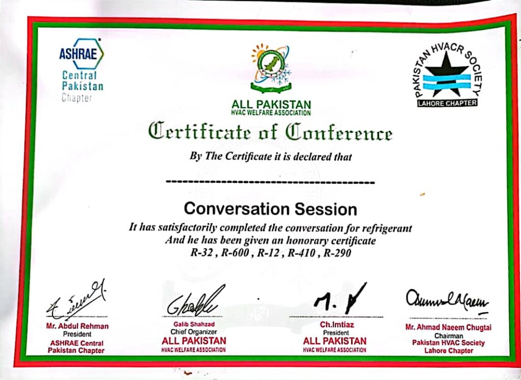 Certificate for Freezepoint