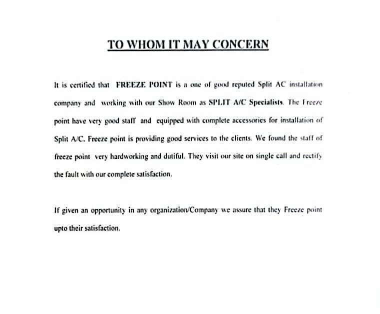certificate of hvac